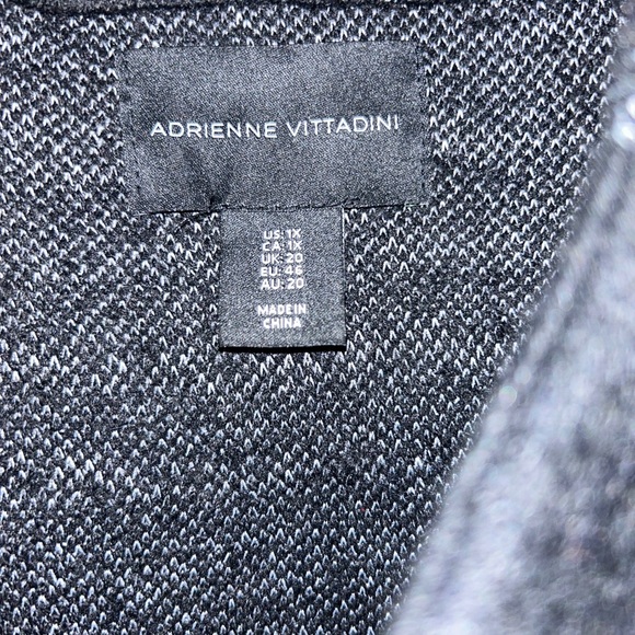 Adrienne Vittadini Gray Black Plaid Wool Coat Women’s Sz 1X - Picture 6 of 13